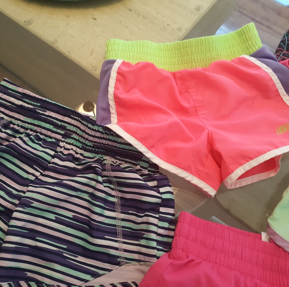 5 pairs! Girls 7/8 athletic quick dry shorts